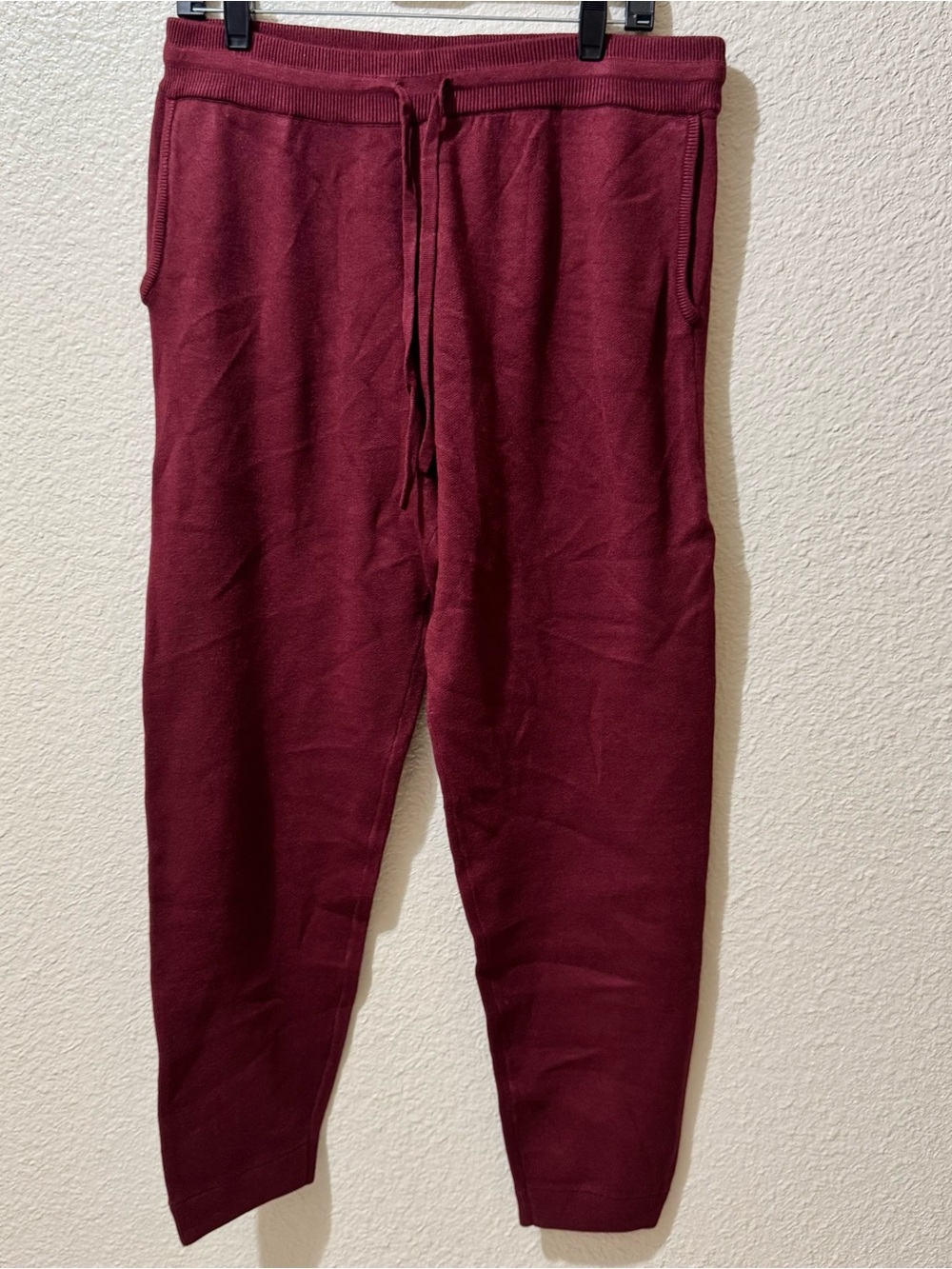 Monrow Burgundy Knit Jogger Pants L